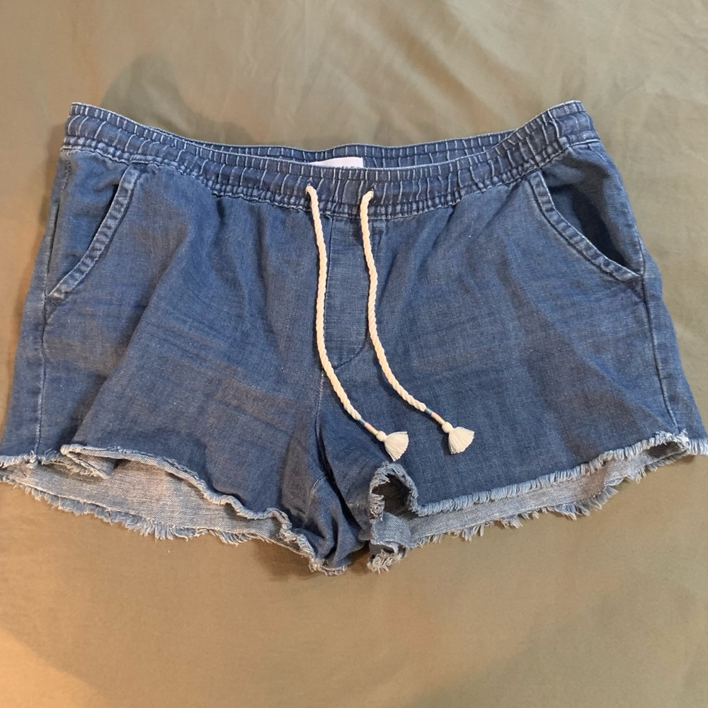 Loft drawstring jean shorts